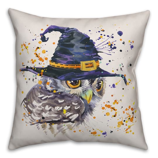 Watercolor Owl Throw Pillow